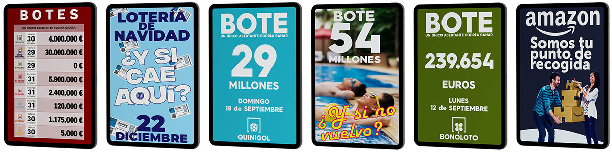 Software Cdi Tablet - Cartelería digital loterías 2 pantallazos tablet