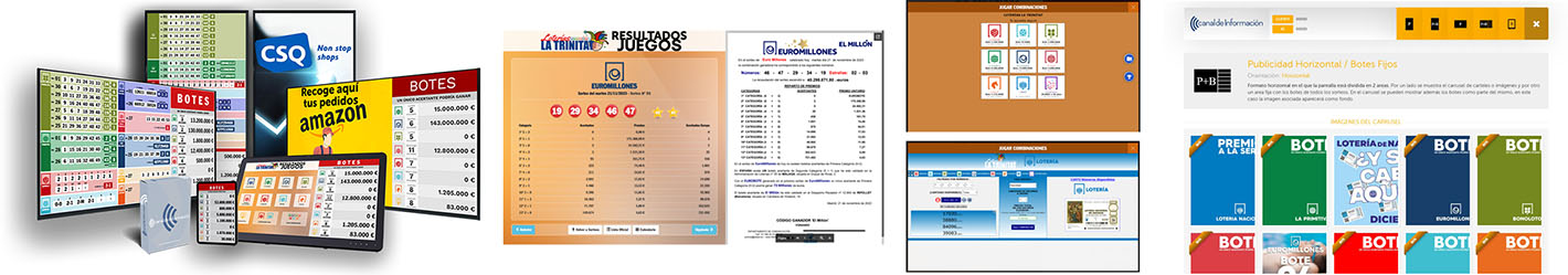 Software Canal de Información - Cartelería digital loterías 2 todos los productos